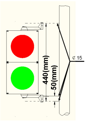 100 -mm -Parkpostenbeleuchtung mit grüner und roter Farbe